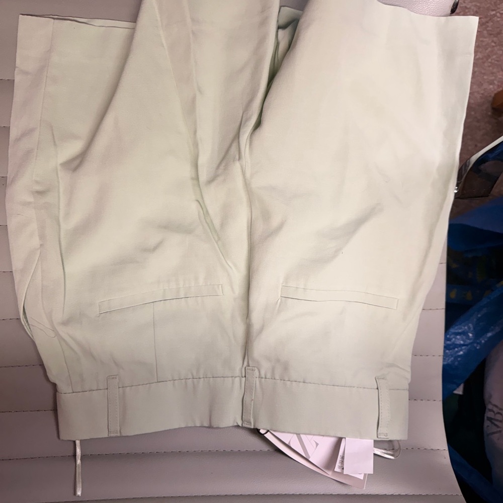 NWT Zara Women's XS Light Green Bermuda high waist Shorts - Picture 6 of 7